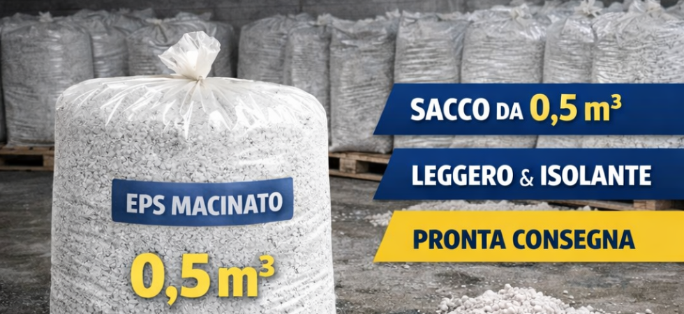 Sacco da 0,5 m³ di EPS macinato per massetti e sottofondi alleggeriti