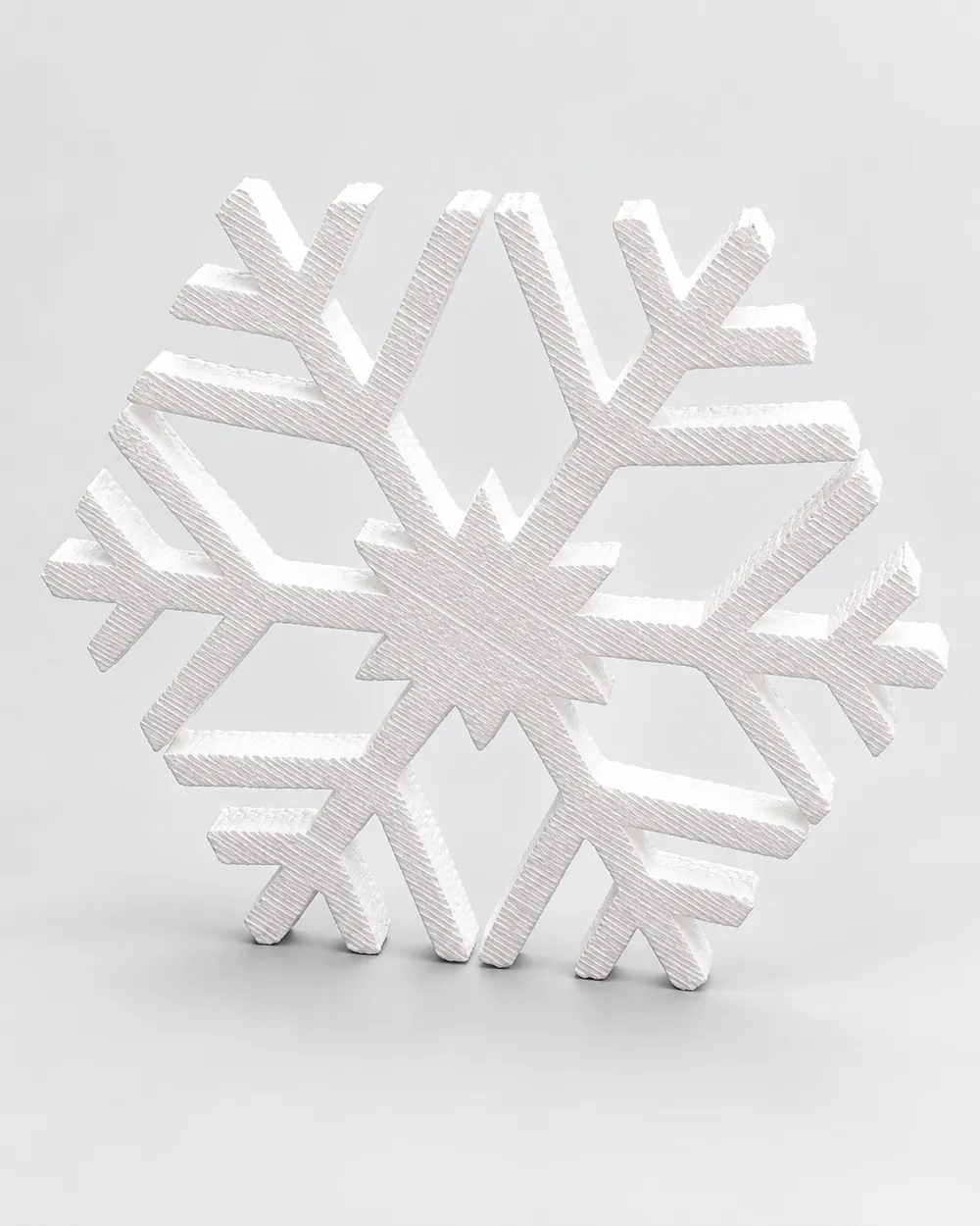 Fiocco di neve geometrico sagomato in EPS per vetrine natalizie